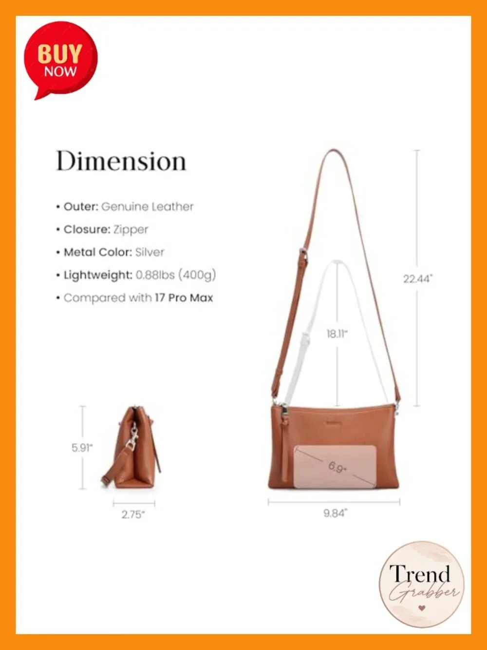 Genuine Leather Crossbody Bag RFID Small Shoulder Purse